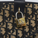 Christian Dior Trotter Canvas Shoulder Bag Navy Gold Auth mr1879-10