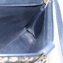 Christian Dior Trotter Canvas Shoulder Bag Navy Gold Auth mr1879-17