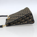 Christian Dior Trotter Canvas Shoulder Bag Navy Gold Auth mr1879-3