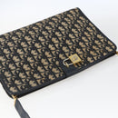 Christian Dior Trotter Canvas Shoulder Bag Navy Gold Auth mr1879-6