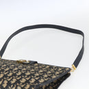 Christian Dior Trotter Canvas Shoulder Bag Navy Gold Auth mr1879-8
