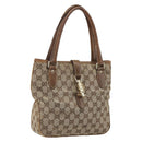 GUCCI GG Canvas Jackie Hand Bag Beige Gold 145817 Auth mr1884-1