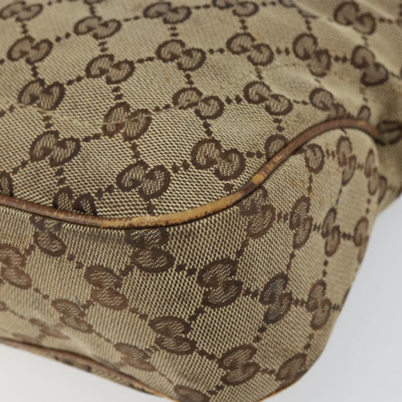 GUCCI GG Canvas Jackie Hand Bag Beige Gold 145817 Auth mr1884