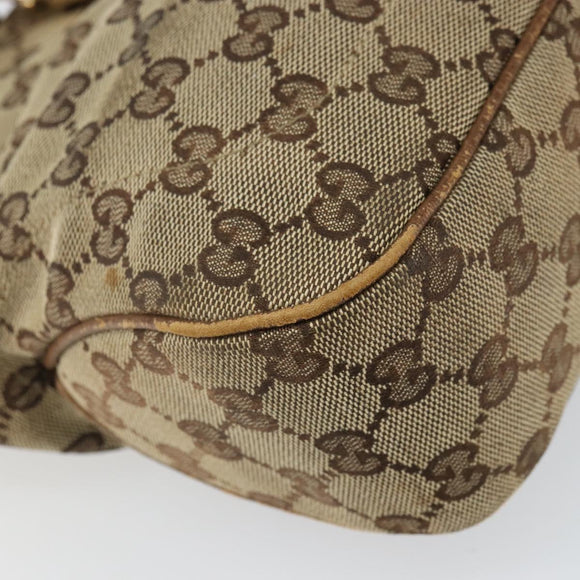 GUCCI GG Canvas Jackie Hand Bag Beige Gold 145817 Auth mr1884