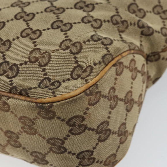 GUCCI GG Canvas Jackie Hand Bag Beige Gold 145817 Auth mr1884