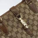 GUCCI GG Canvas Jackie Hand Bag Beige Gold 145817 Auth mr1884-17