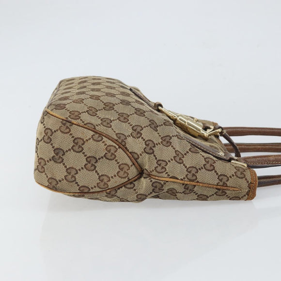 GUCCI GG Canvas Jackie Hand Bag Beige Gold 145817 Auth mr1884