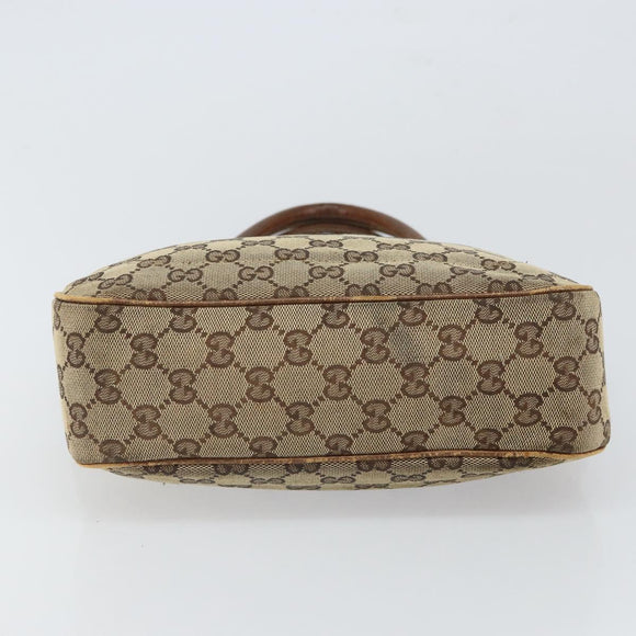 GUCCI GG Canvas Jackie Hand Bag Beige Gold 145817 Auth mr1884