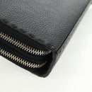 FENDI Selleria Double Zip Organizer Geldbörse Leder Schwarz Silber Auth mr1886V-16