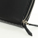 FENDI Selleria Double Zip Organizer Geldbörse Leder Schwarz Silber Auth mr1886V-17