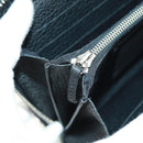 FENDI Selleria Double Zip Organizer Geldbörse Leder Schwarz Silber Auth mr1886V-20