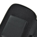 FENDI Selleria Double Zip Organizer Geldbörse Leder Schwarz Silber Auth mr1886V-21