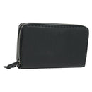 FENDI Selleria Double Zip Organizer Geldbörse Leder Schwarz Silber Auth mr1886V-1