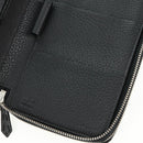 FENDI Selleria Double Zip Organizer Geldbörse Leder Schwarz Silber Auth mr1886V-24
