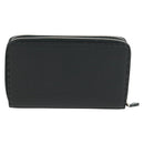 FENDI Selleria Double Zip Organizer Geldbörse Leder Schwarz Silber Auth mr1886V-2