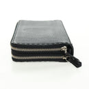 FENDI Selleria Double Zip Organizer Geldbörse Leder Schwarz Silber Auth mr1886V-3