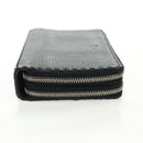 FENDI Selleria Double Zip Organizer Geldbörse Leder Schwarz Silber Auth mr1886V-4