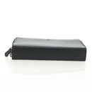 FENDI Selleria Double Zip Organizer Geldbörse Leder Schwarz Silber Auth mr1886V-6
