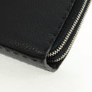 FENDI Selleria Double Zip Organizer Geldbörse Leder Schwarz Silber Auth mr1886V-15