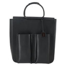 GUCCI Hand Bag Leather Black Silver 002 1118 0462 Auth mr1888-2