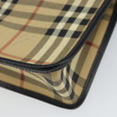 Burberrys Nova Check Clutch Bag PVC Beige Auth mr1890-15