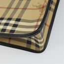 Burberrys Nova Check Clutch Bag PVC Beige Auth mr1890-16