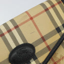 Burberrys Nova Check Clutch Bag PVC Beige Auth mr1890-8