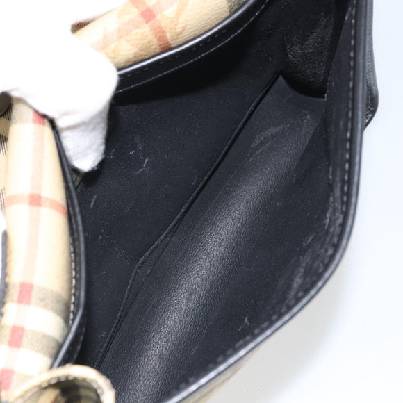 Burberrys Nova Check Clutch Bag PVC Beige Auth mr1890