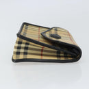 Burberrys Nova Check Clutch Bag PVC Beige Auth mr1890-3