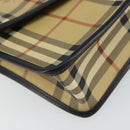 Burberrys Nova Check Clutch Bag PVC Beige Auth mr1890-14