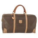 CELINE Macadam Canvas Boston Bag PVC Leather Brown Gold Auth mr1894-1