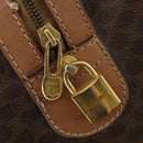 CELINE Macadam Canvas Boston Bag PVC Leather Brown Gold Auth mr1894-19