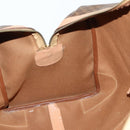 CELINE Macadam Canvas Boston Bag PVC Leather Brown Gold Auth mr1894-20