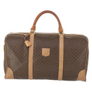 CELINE Macadam Canvas Boston Bag PVC Leather Brown Gold Auth mr1894-13