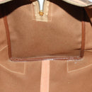 CELINE Macadam Canvas Boston Bag PVC Leather Brown Gold Auth mr1894-21