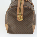 CELINE Macadam Canvas Boston Bag PVC Leather Brown Gold Auth mr1894-4