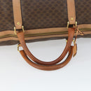 CELINE Macadam Canvas Boston Bag PVC Leather Brown Gold Auth mr1894-7