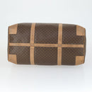 CELINE Macadam Canvas Boston Bag PVC Leather Brown Gold Auth mr1894-5