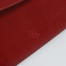 HERMES Clutch Bag Leather Red Auth mr1895-8