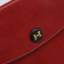HERMES Clutch Bag Leather Red Auth mr1895-17