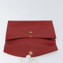 HERMES Clutch Bag Leather Red Auth mr1895-9