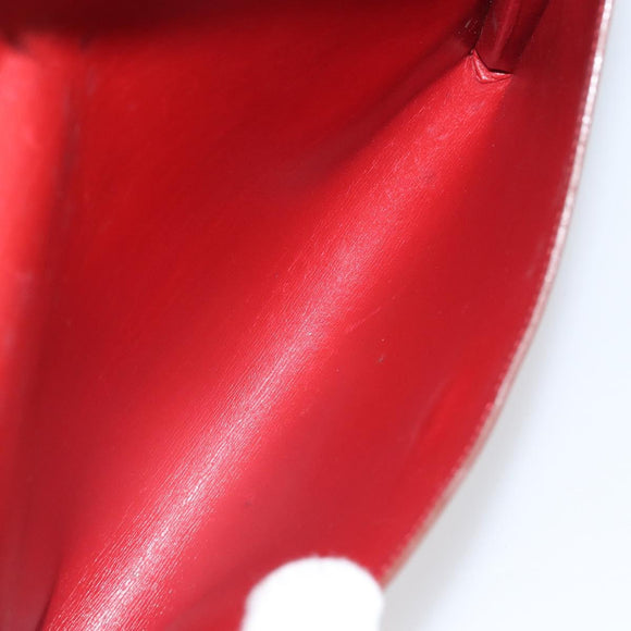 HERMES Clutch Bag Leather Red Auth mr1895