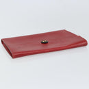 HERMES Clutch Bag Leather Red Auth mr1895-5