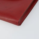 HERMES Clutch Bag Leather Red Auth mr1895-7