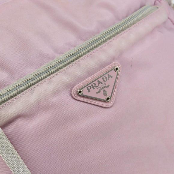 PRADA Shoulder Bag Nylon Pink Silver Auth mr1900