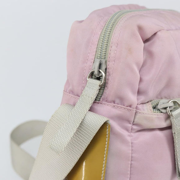 PRADA Shoulder Bag Nylon Pink Silver Auth mr1900