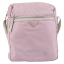 PRADA Shoulder Bag Nylon Pink Silver Auth mr1900-13
