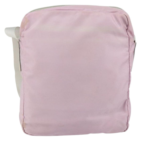 PRADA Shoulder Bag Nylon Pink Silver Auth mr1900