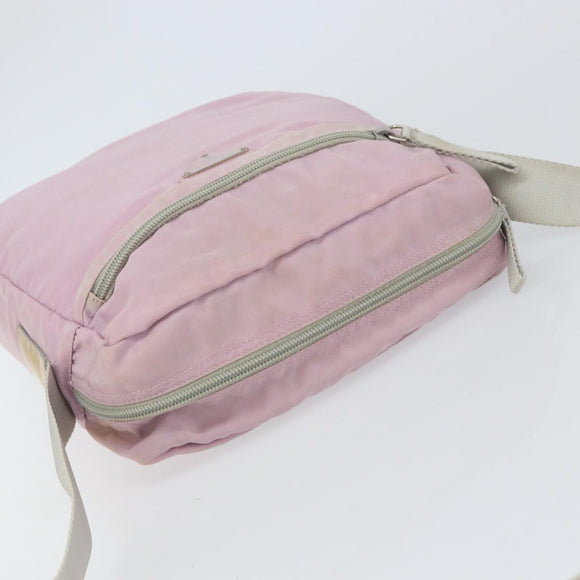 PRADA Shoulder Bag Nylon Pink Silver Auth mr1900