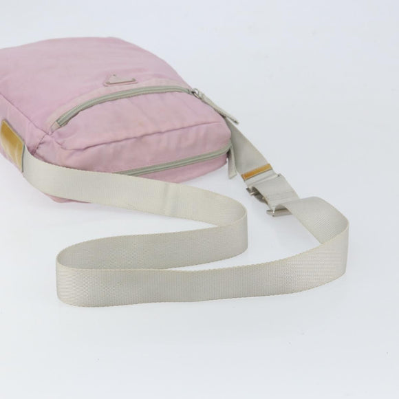 PRADA Shoulder Bag Nylon Pink Silver Auth mr1900
